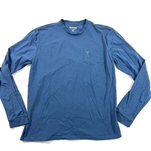 Birddogs Crewneck Pocket Tee Shirt Long Sleeve Blue